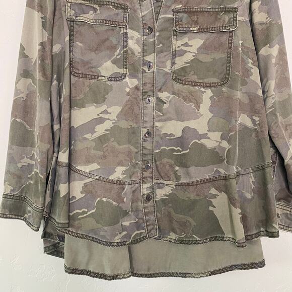 Anthropologie Montana Camo Button down Blouse 4 - Picture 4 of 11